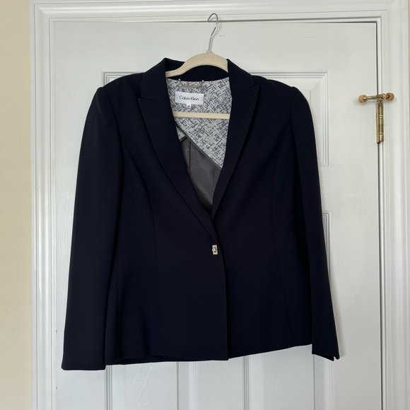 Calvin Klein Single Button Blazer / 6P / Navy - Picture 2 of 7